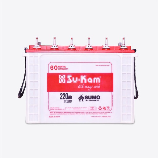 Su-kam Sumo 220AH/12V Tall Tublar Battery(36+24Months)