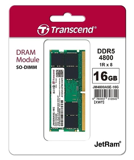 [JM4800ASE-16G] Transcend SO-DIMM Module Laptop Ram 16GB DDR5 4800MHz