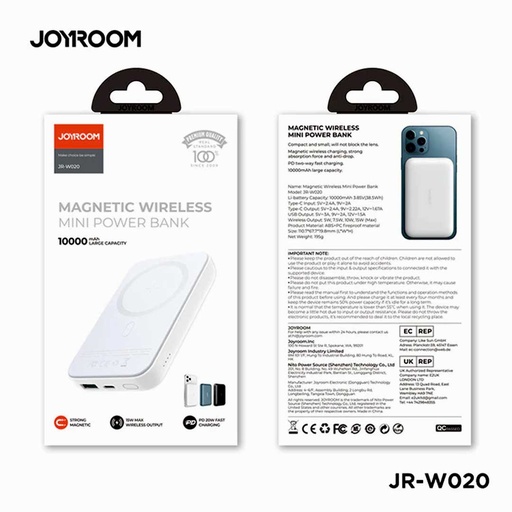 Joyroom JR-W020 10000mAh 20W Magnetic Wireless Mini Power Bank