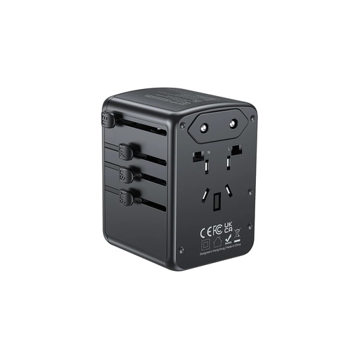 UNITEK P1121AB 35W Universal Travel Adapter with 2 USB-C PD & 3 USB-A Charging Ports