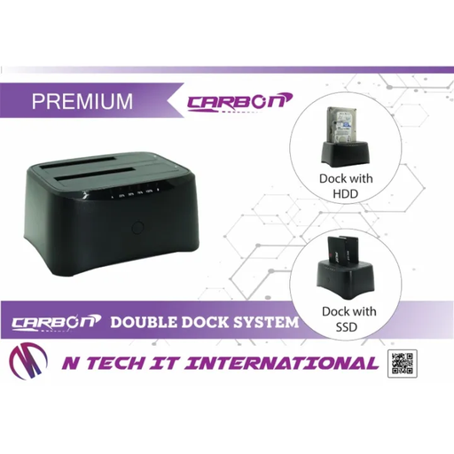 Carbon USB 3.0 To Sata Double Hard Drive Docking Station