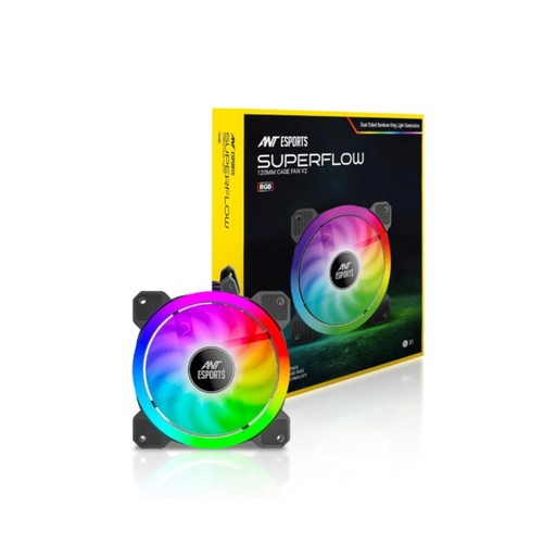ANT Esports Superflow 120mm Auto RGB V2 1200 RPM Case Fan