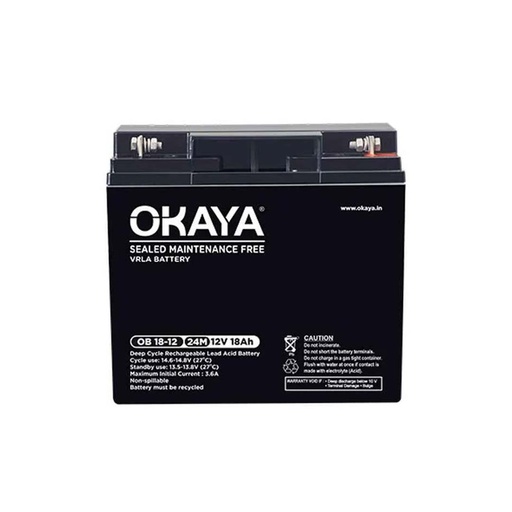 OKAYA OB 18-12 18AH/12V SMF/VRLA Battery (24 Months)