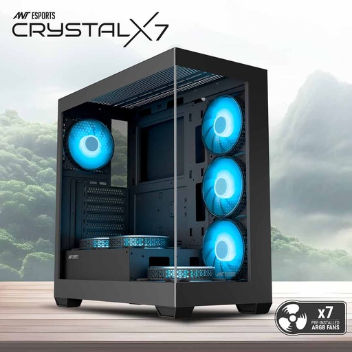 ANT Esports Crystal X7 ARGB (ATX) Mid Tower Gaming Case