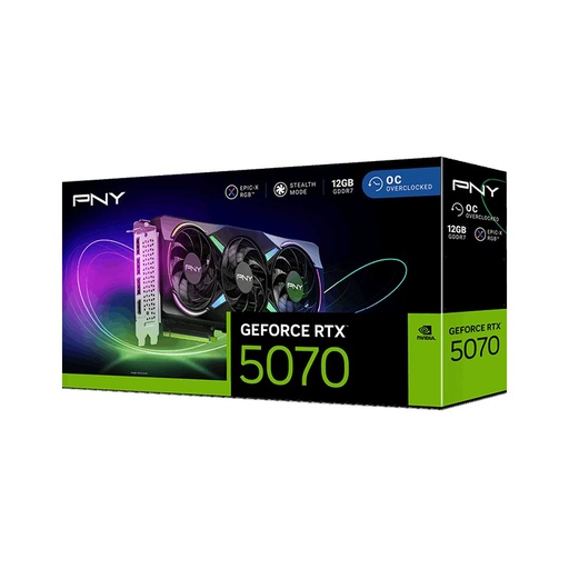 PNY NVIDIA GeForce RTX 5070 OC 12GB GDDR7 PCle 5.0 Graphics Card(Triple Fan)