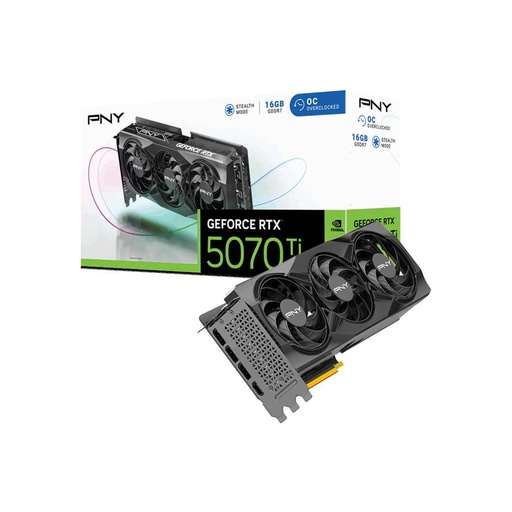 PNY NVIDIA GeForce RTX 5070Ti OC 16GB GDDR7 PCle 5.0 Graphics Card (Triple Fan)
