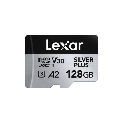 [LMSSIPL128G-BNANG] Lexar Silver Plus A2 128gb Micro SDXC UHS-I Flash V30 205MB/s Memory Card